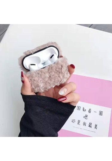 Airpods Uyumlu Pro Peluş Bluetooth Kulaklık Koruyucu Kılıf İçin Pembe Mor Pembe Mor