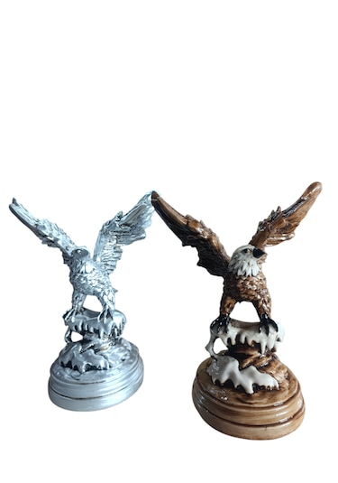 10cm -18cm Ebatlarında Kırılmaz Polyester,beyaz Renk Kartal Biblo