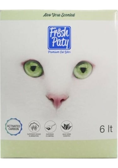 Fresh Paty Aloe Vera Kokulu Aktif Karbon Topaklaşan Bentonit Kedi Kumu 6 L