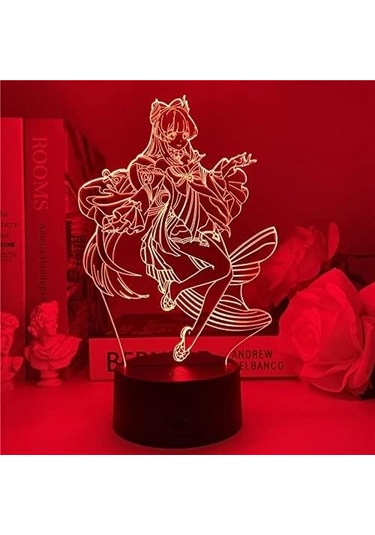 Szypzstore Oyun Genshin Darbe Sangonomiya Kokomi Şekil Led Lamba 3d Anime Aşıklar Hediye Led Gece Lambaları Çocuklar Için Yatak Odası Dekorasyon Çocuk Doğum Günü Hediyesi Noel Hediyesi Bll7nm Renkli