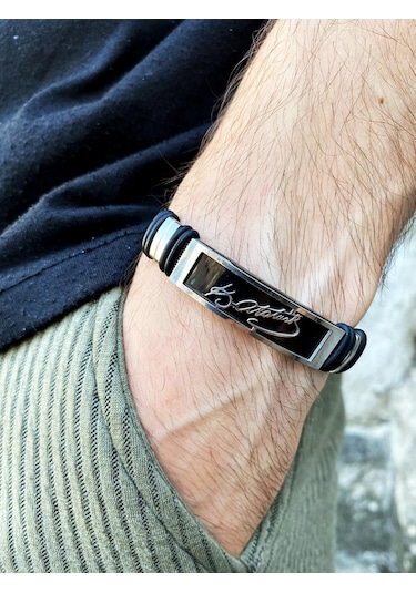 Atatürk İmzalı Kemer Kordon Çelik Bileklik scb22