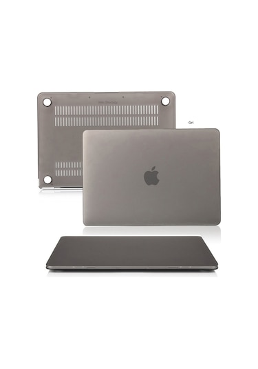 Macbook Uyumlu Air M1 Kılıf 13 İnç Mat Buzlu Flu Touchıd'li M1 Air A2337 A2179 A1932 İle Uyumlu Gri