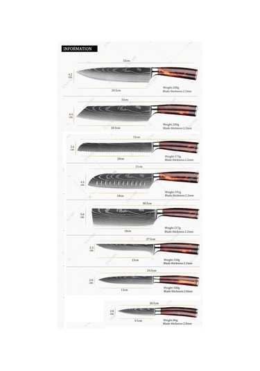 Alpargos Japon Tarzı 2li Bıçak Seti Gyutou-santoku Inox