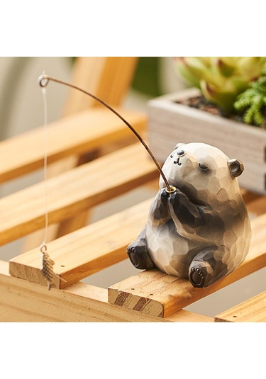 Suntek Sevimli Hayvan Balıkçılık Figürü Masa Süsü Ofis 7cmx4.3cmx6cm