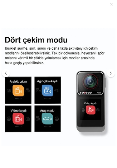 Saw1 Pro 4k Aksiyon Kamerası Wi-fi Bağlantı Dokunmatik Lcd 6 Eksenli Jiroskoplu Dengeleme