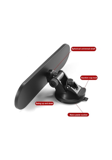 Besthome1 Yüksek Kalite Plastik Siyah 22x6.5cm Geniş Görünüm Araç Geribakış Aynası, Çift Sünger Tutucu