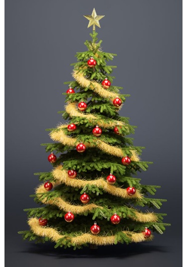 Yılbaşı Altın Simli Yıldız Çam Ağacı Tepeliği 14 Cm