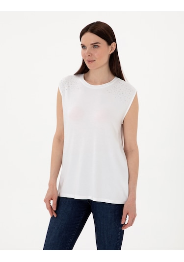 Pierre Cardin Kadın Beyaz Tişört 50307285-vr013 Beyaz