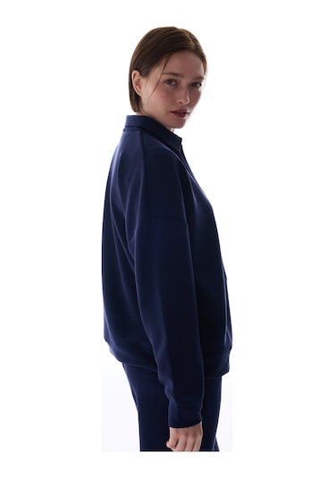 Penti Lacivert Polo Yaka Modal Sweatshirt