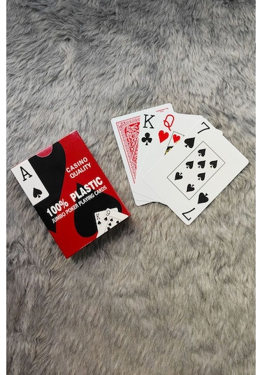 Kırmızı Pvc Plastik Su Geçirmez Jumbo Blackjack iskambil Oyun Kağıdı cin443kr