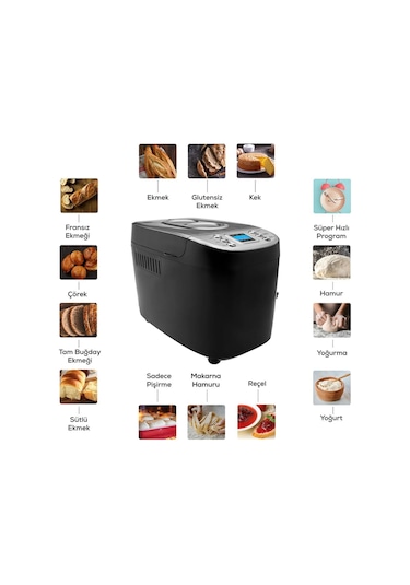 Karaca Bake Xl Siyah Ekmek Ve Yoğurt Yapma Makinesi (Teşhir&Outlet)