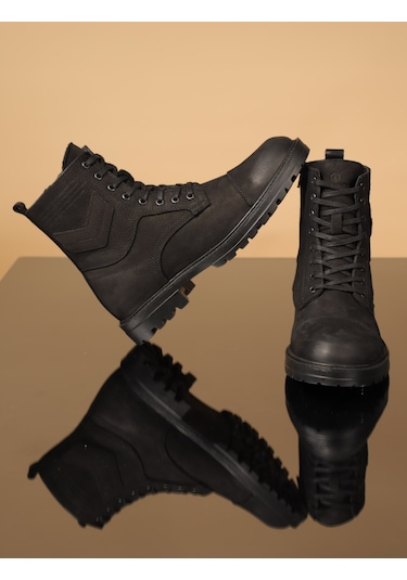 Konfores 1069 Hakiki Deri Anatomik Erkek Bot - Nkt01069-siyah Nub Siyah Nubuk