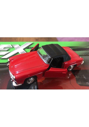 Model Metal Araba 1/36 Çek Bırak 1955 Kırmızı Mercedes Benz 190sl