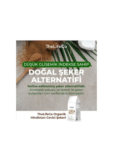 TheLifeCo Organik Hindistan Cevizi Şekeri 2 x 300 G
