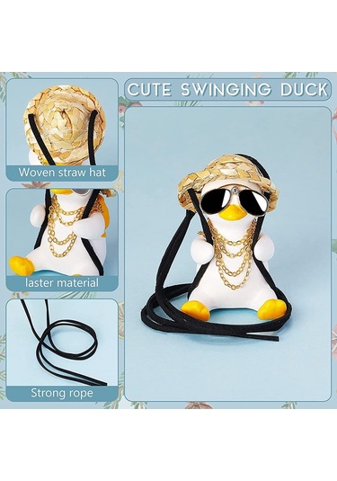 Zoroom Sevimli Salıncak Ördek Araba Dekorasyon Aksesuarları, Araba Dikiz Aynası Kolye Dekorasyon Bayanlar Ve Erkekler İçin Araba Aksesuarları -