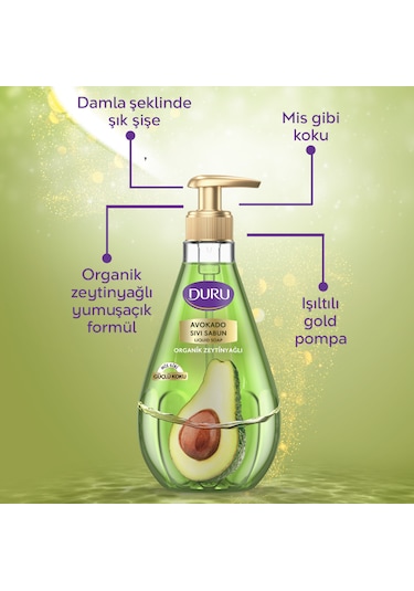 Duru Organik Zeytinyağlı Avokado Sıvı Sabun 2 x 1500 ML + 500 ML