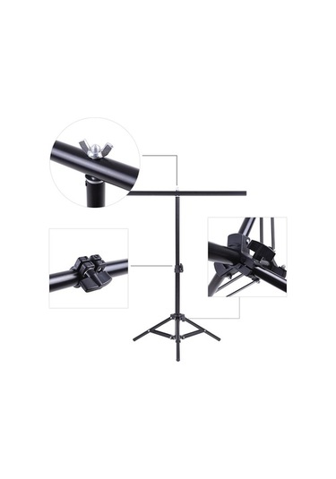 Novahub Taşınabilir Alüminyum Arka Plan Standı 68x75cm, 2 Kıskaçlı, Küçük Nesneler İçin Optimum