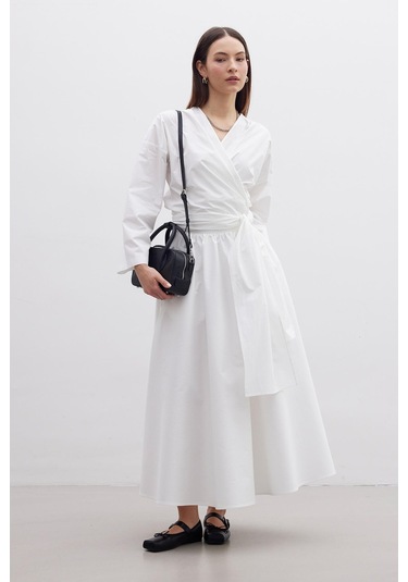 Manuka Volanlı Premıum Etek Ekru