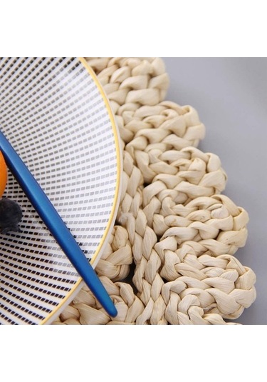 Ulzyvf Seti Servis, Servis Masa Krem Hasır Dokuma Doğal Beyaz Amerikan 2'li - Pa Beyaz - Krem