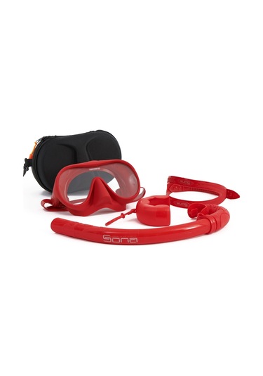 Sona Sona M1 Maske +Roll-Up Snorkel+Yedek Kayış+Deluxe Çanta Kırmızı