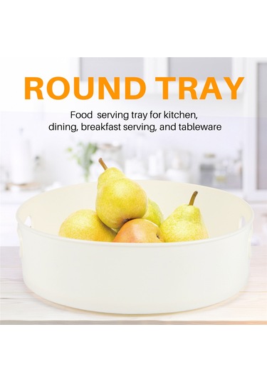 Xurunkeji Döner Tepsi Döner Tabla Mutfak Saklama Kapları Baharat Kavanozu Gıda Atıştırmalık Tepsi Kaymaz Kurutulmuş Saklama Tabağı, Beyaz Beyaz