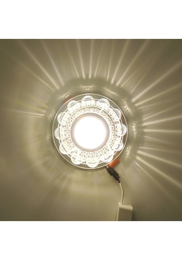 Silver Kristal Cam Sıva Altı Spot Cob Led Armatür Gün Işığı Silver