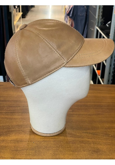 Hamze %100 Manda Derisi Cap Şapka Camel