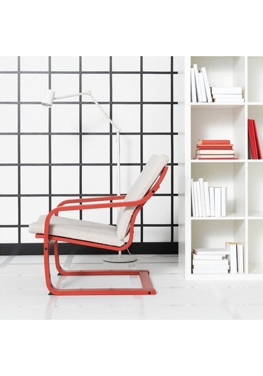 Sallanan Koltuk, Kırmızı-katorp Ekru-bej, Alçak Arkalıklı Beyaz