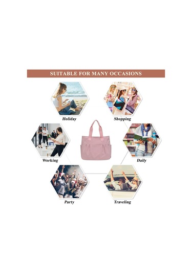 Kadınlar İçin Naylon El Çantası Ve Cüzdan Büyük Rahat Omuz Çantası Seyahat Çantası Moda Basit Çanta Açık Hava Seyahat Çantası, Mor A791 Siyah