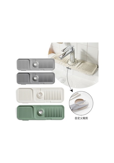 Springsun Pratik Ve Dayanıklı Silikon Lavabo Altlığı - Su Sıçrama Önleyici, Uzun Ömürlü Mutfak Paspası Siyah