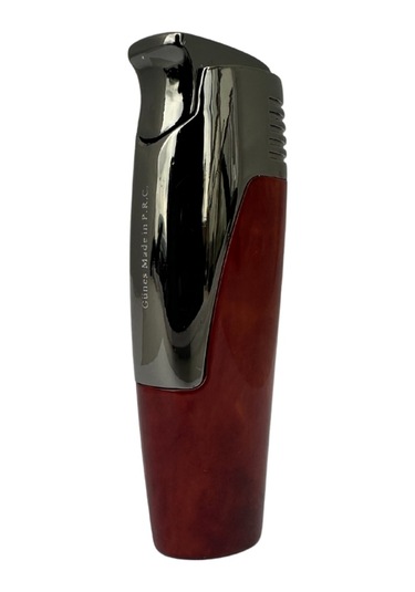 Tek Torch Pürmüz Kırmızı-gümüş Desenli Puro Çakmağı