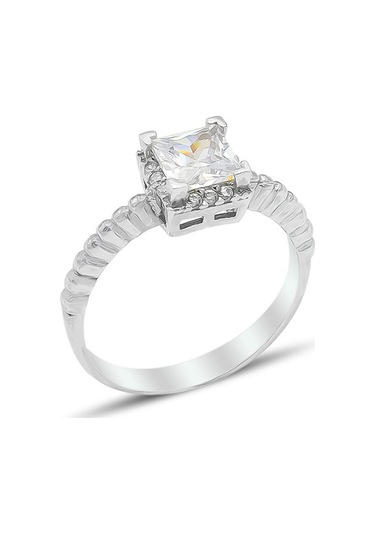 Baget Zirkon Taşlı Tektaş Kadın Gümüş Yüzük 201021358 - 555170603