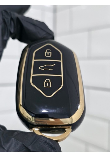 Togg T10x 3 Tuşlu Smart Nano Koruma Anahtar Kılıfı Siyah Gold Altın Renk Yüksek Kalite