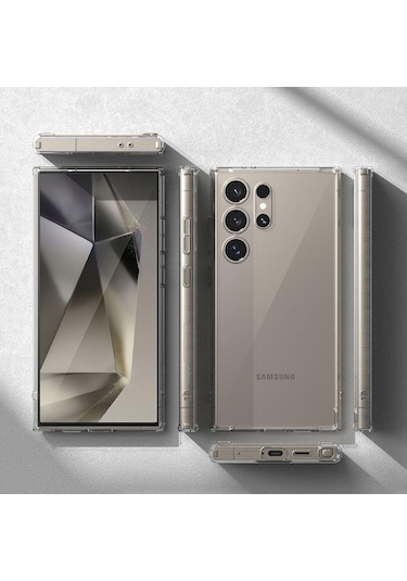 Galaxy Uyumlu S24 Ultra Şeffaf Silikon Kılıf 3d Kamera Korumalı