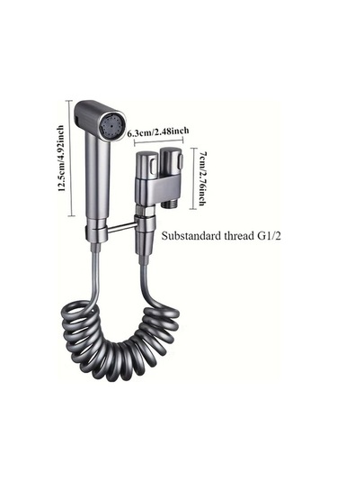 Fastbuy Dream011 Siyah Mat Tuvalet El Tipi Bide Seti 78 Inç Uzatma Hortumu Cift Kontrollü Valf Kendinden Temizlemeli Duş Başl Mat Siyah