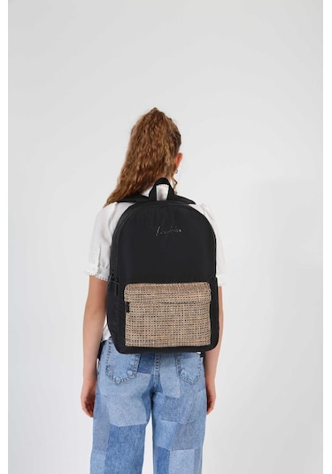 Kaukko Wicker Sırt Çantası Black K1716