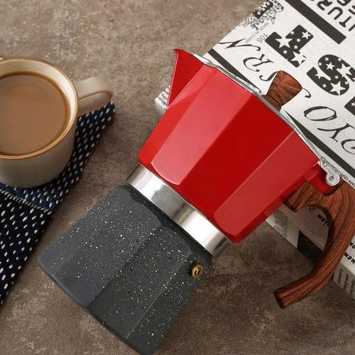 300 Ml Talice Stil Moka Pot Türk Cezve Sekizgen El Yapımı Alüminyum Pot Kahve Eşyaları Kahve Tencereler