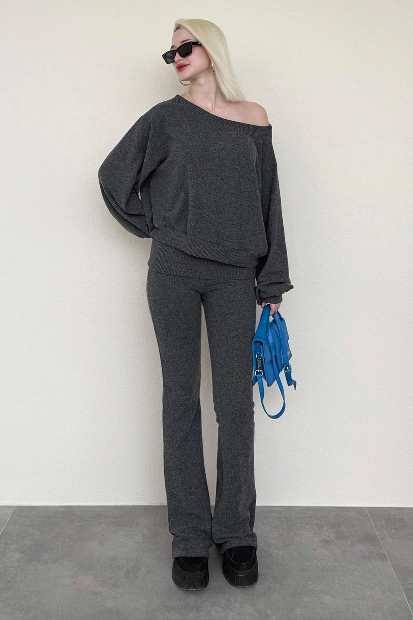 Antrasit Bluz Pantolon İkili Takım Mg2289 Antrasit