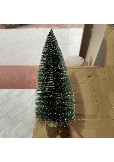 Dofolink Küçük Noel Ağacı 30cm, Ahşap Tabanlı, Beyaz Sedir Deseni, Noel/parti Dekorasyonu, Festivite Atmosferi Oluşturucu Hediyelik