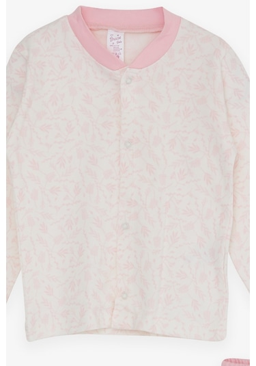 Breeze Kız Bebek Pijama Takımı Yaprak Desenli 4 Ay-1 Yaş, Ekru-ekru Ekru