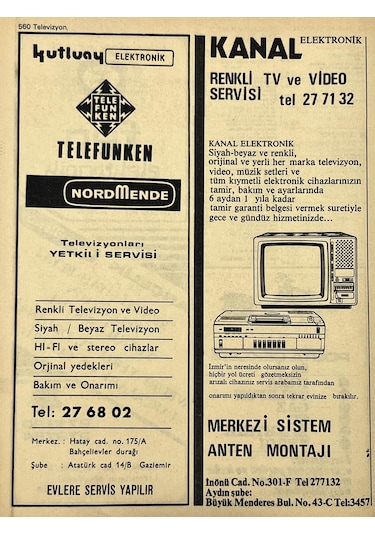 İzmir 1982-1983 Meslek Reklam İlanı Efemera S559