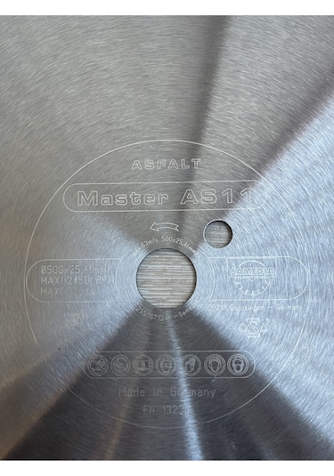 Master Bims Ve Asfalt Kesme Bıçağı 0500x25.4 Mm Maxı:2450rpm Maxı:63mm/s