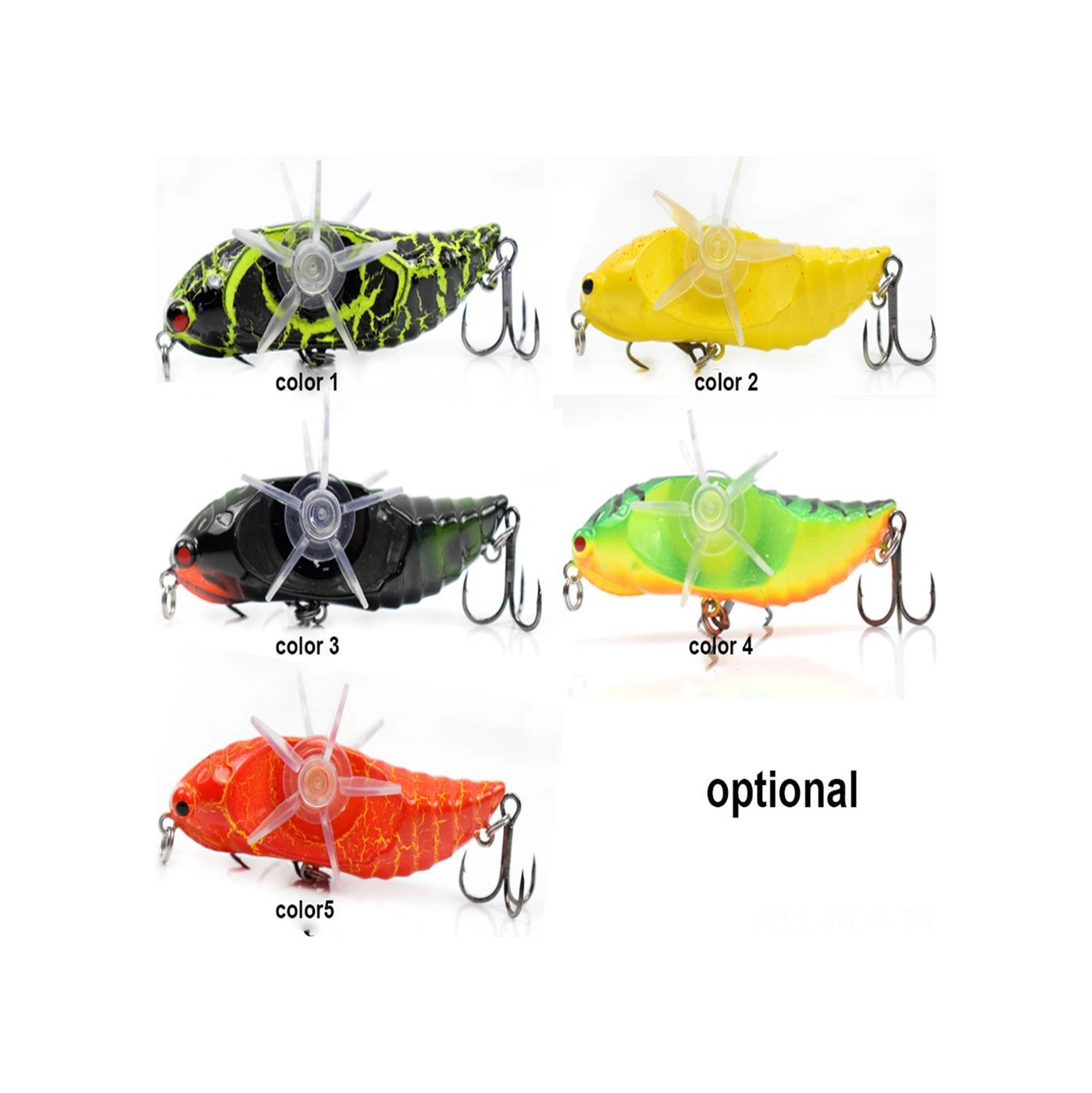 Neevoyu 7.5cm Sarı Abs Ensecto Yem, Döner Çift Kanatlı, Gerçekçi Balık Tutma Deneyimi