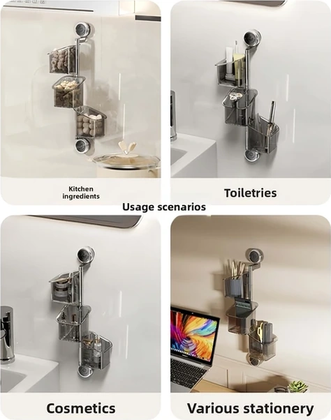 Sunshine011 3'lü Şeffaf Saklama Kutusu, Mutfak Ve Banyo Organizer Sepetleri, Raflı Yığılabilir Şeffaf Renk