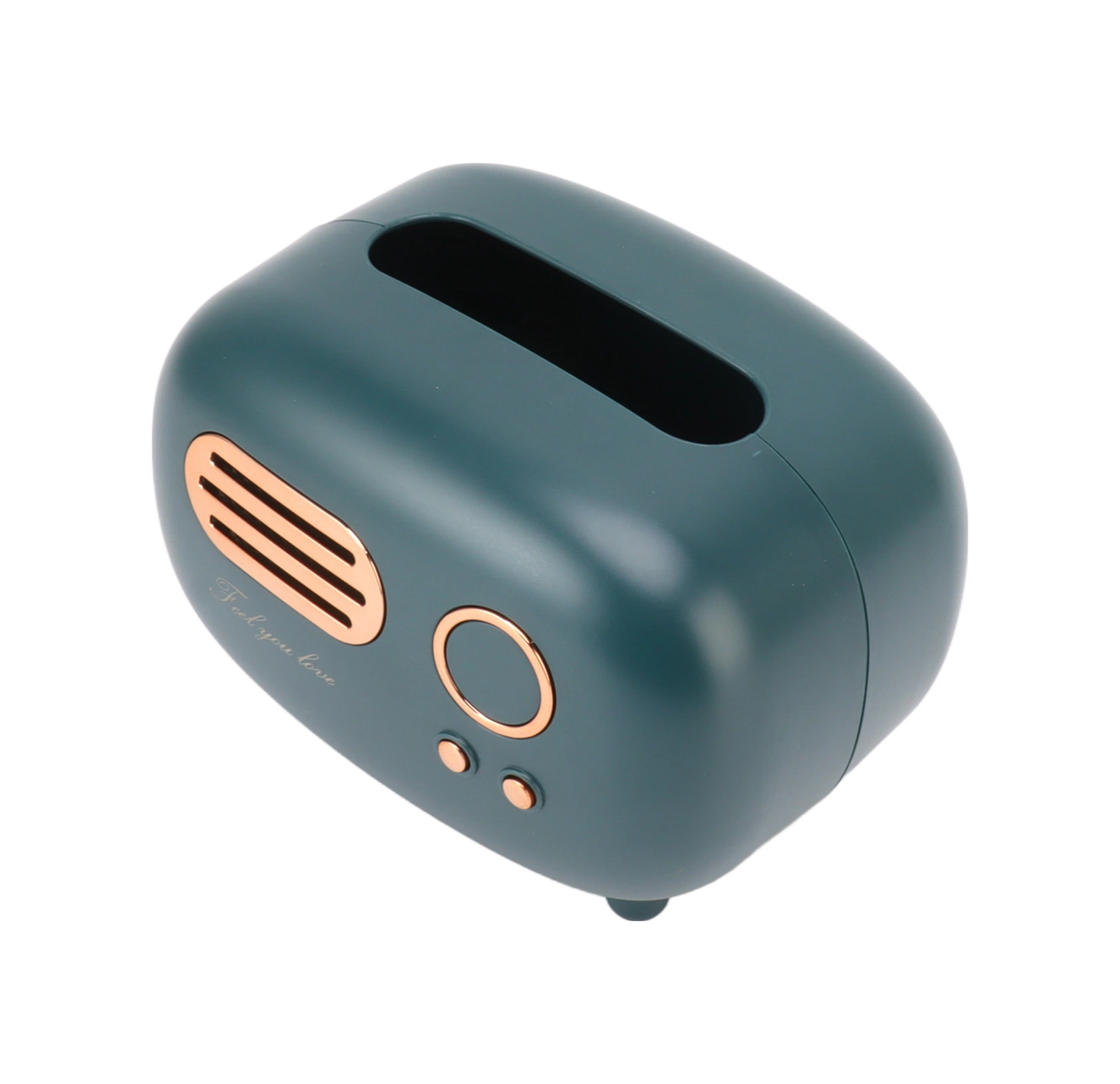 Kosona Klasik Radyo Desenli Plastik Mutfak Banyo Odası Dekoratif Multifonksiyonel Havlu Kutusu Kırmızı