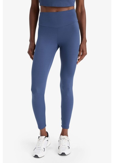 Defacto Defactofit Yüksek Bel Baskılı Beli Saran Esnek Kumaş Sporcu Tayt B4147ax25auın231 İndigo