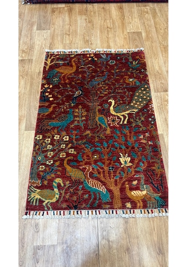 El Dokuma Afghan Halısı Kırmızı