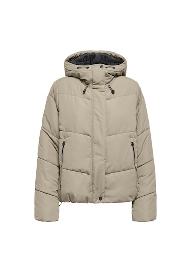 Only Onlmaggı Life Short Puffer Cc Otw Kadın Kısa Şişme Mont - Modern Ve Sıcak Kahverengi
