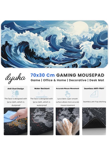 70x30cm Ocean Storm İlyuka Mp147030 Büyük Boy Xl Gaming Mousepad