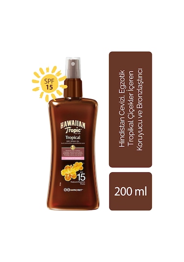Hawaiian Tropic SPF 15 Protective Dry Spray Oil 200 ML